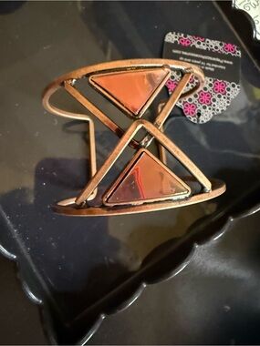 Geometric Triangle Cuff Bracelet in Rose Gold
